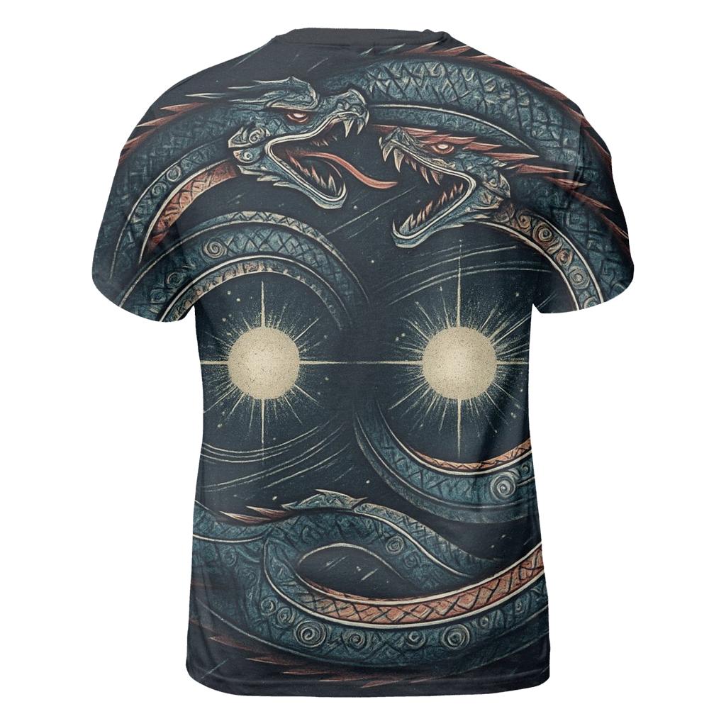 Binary Star Ouroboros Duel creative print fashion shirts