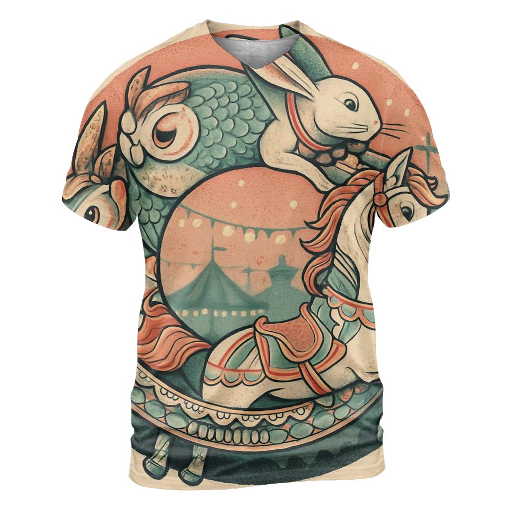Childhood Memory Ouroboros Carousel creative print fashion shirts