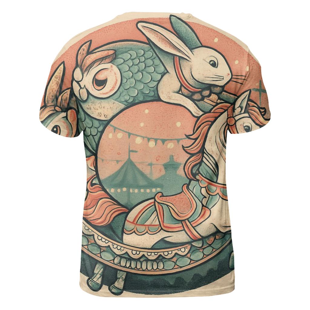 Childhood Memory Ouroboros Carousel creative print fashion shirts