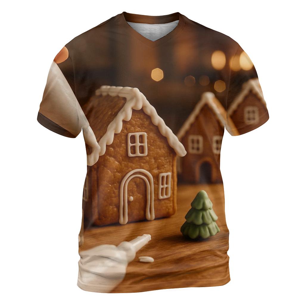 Gingerbread Workshop Glow creative print fashion shirts