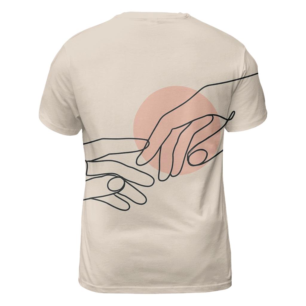 Minimalist Line Art Hands designer pattern shirts