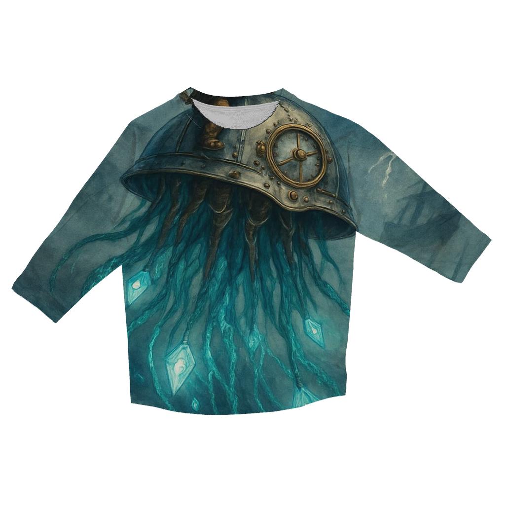 Clockwork Jellyfish Rider designer 3/4 sleeve blouses