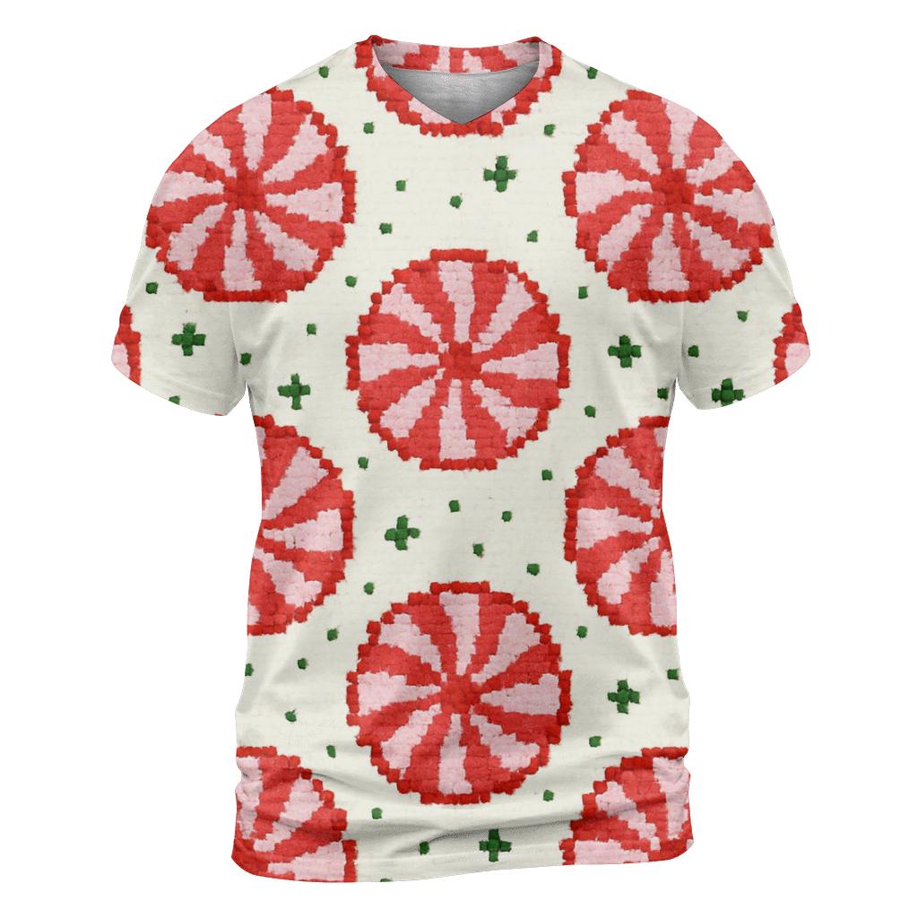 Peppermint Stripe Burst Design trendy printed shirt styles