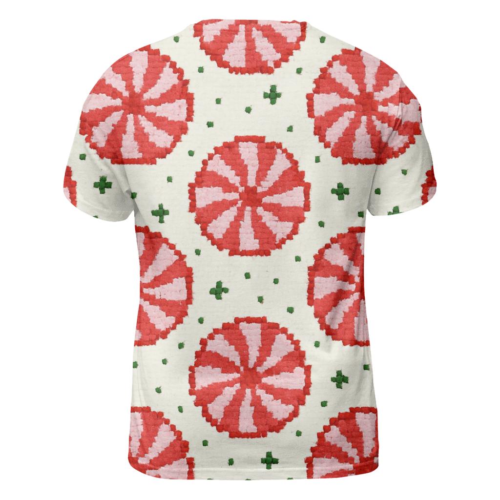 Peppermint Stripe Burst Design trendy printed shirt styles