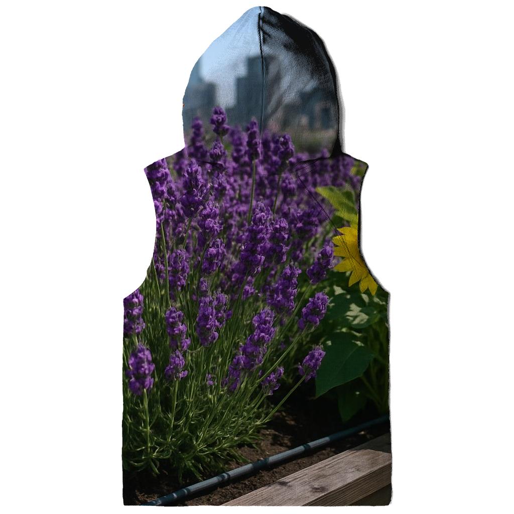 Rooftop Pollinator Garden At Noon embroidered hoodies