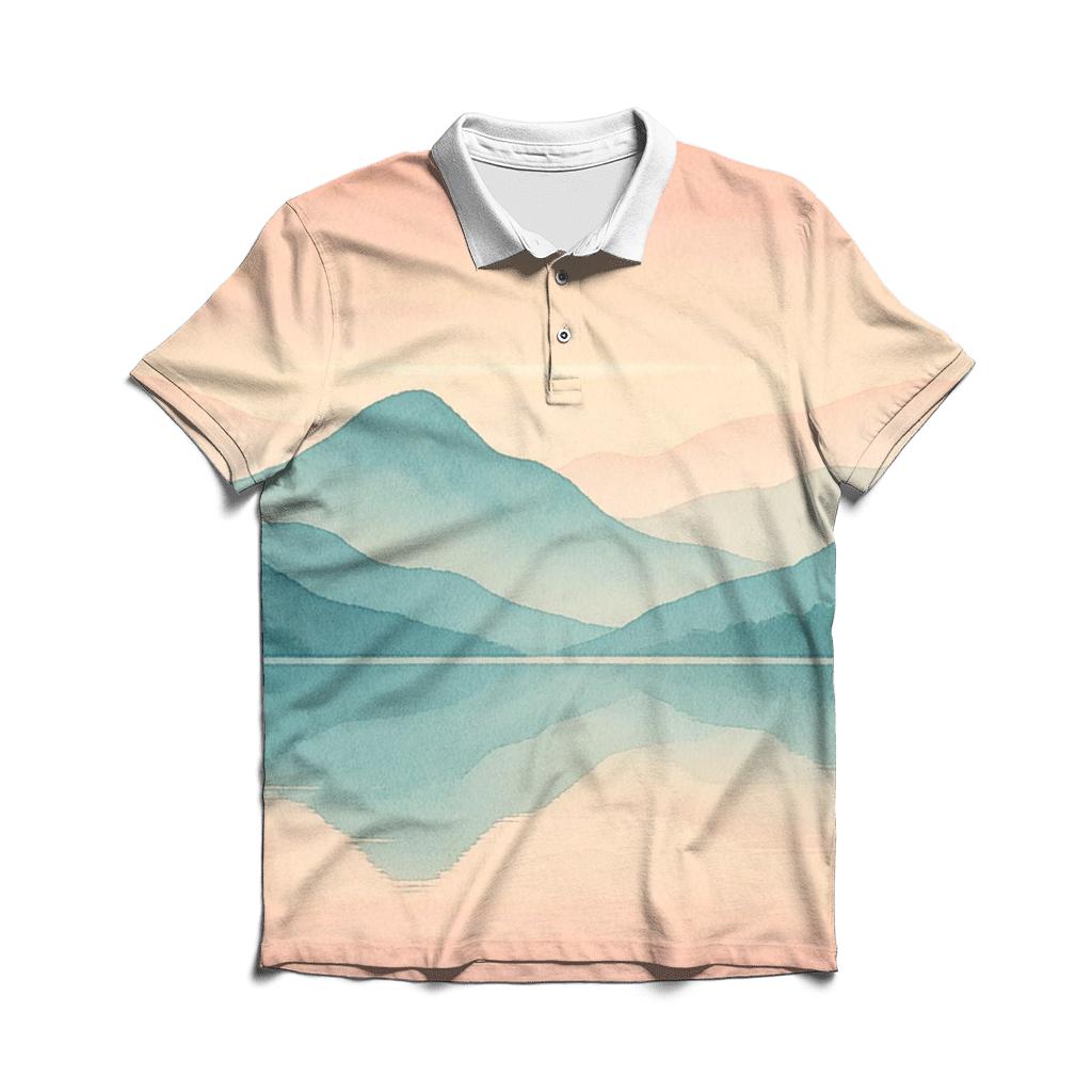 Dawn Reflection Mountains classic pique polos