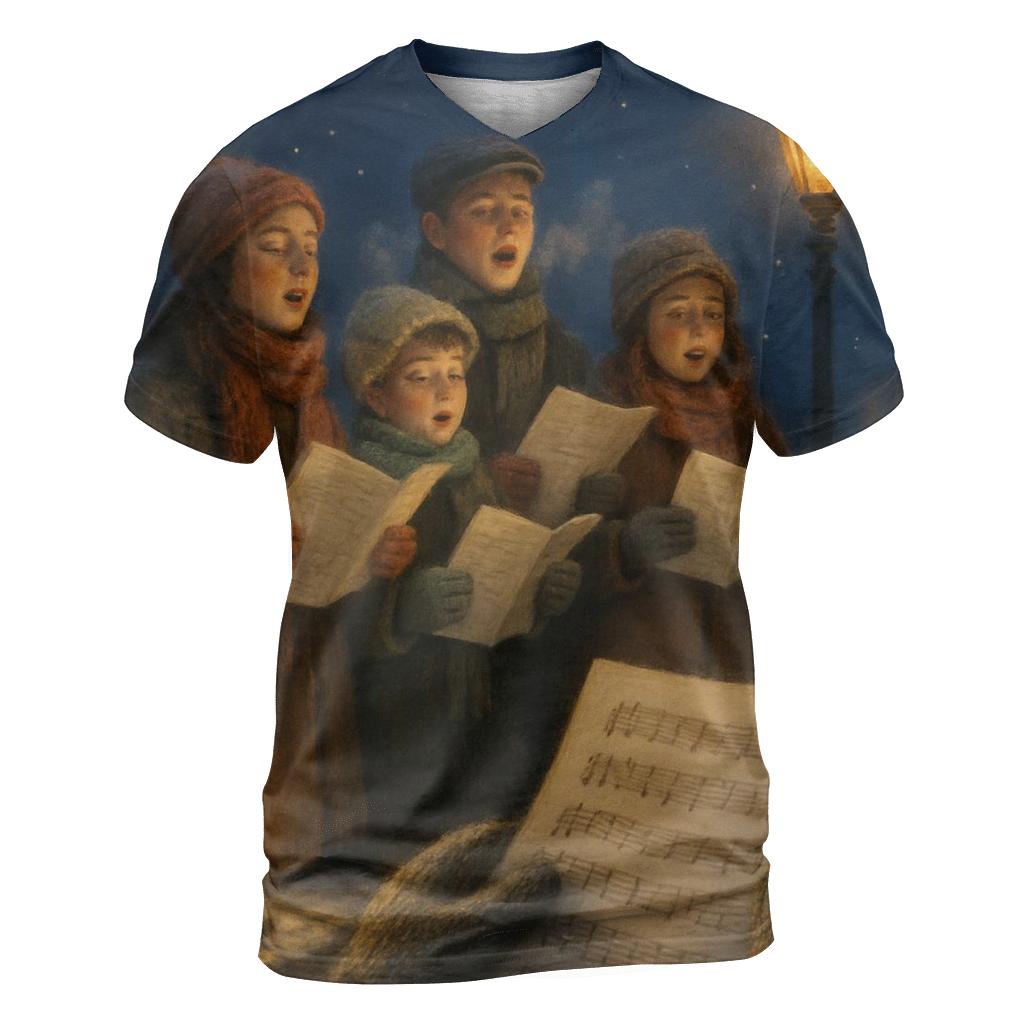 Twilight Carolers On Steps creative print fashion shirts