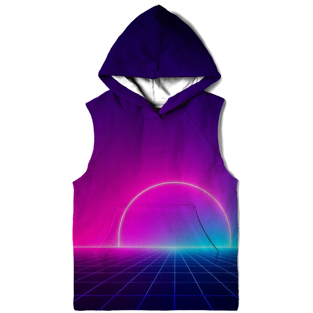 Neon Grid Horizon designer hoodies