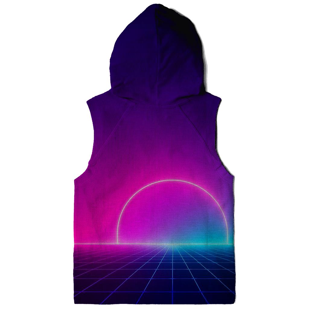 Neon Grid Horizon designer hoodies