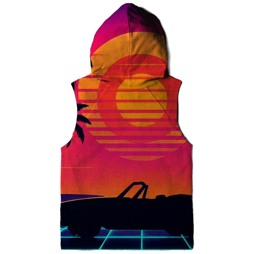 Retro Wave Sunset Palms designer hoodies