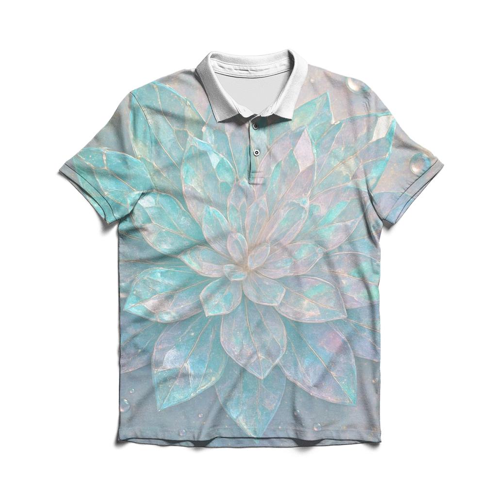 Petal Crystal Bloom casual sports polo shirts