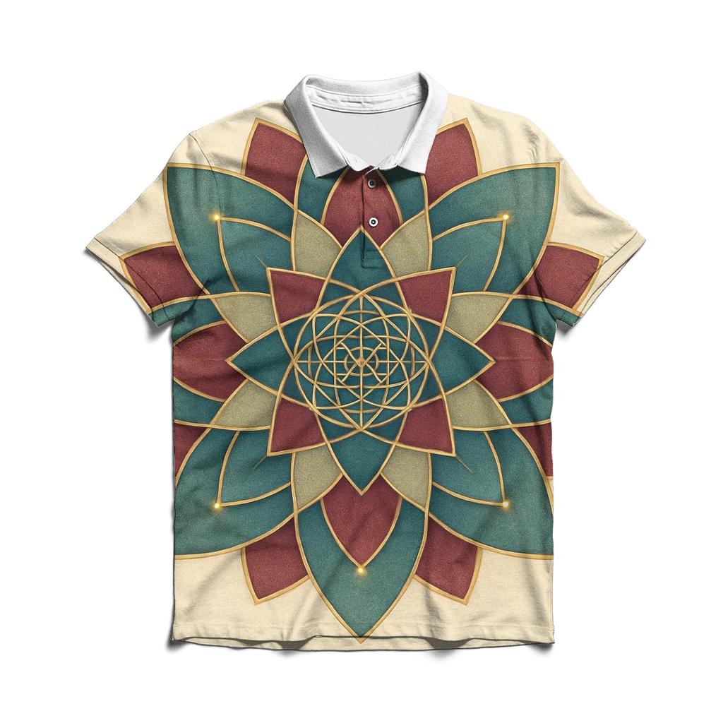 Sacred Geometry Bloom personalized polo shirts