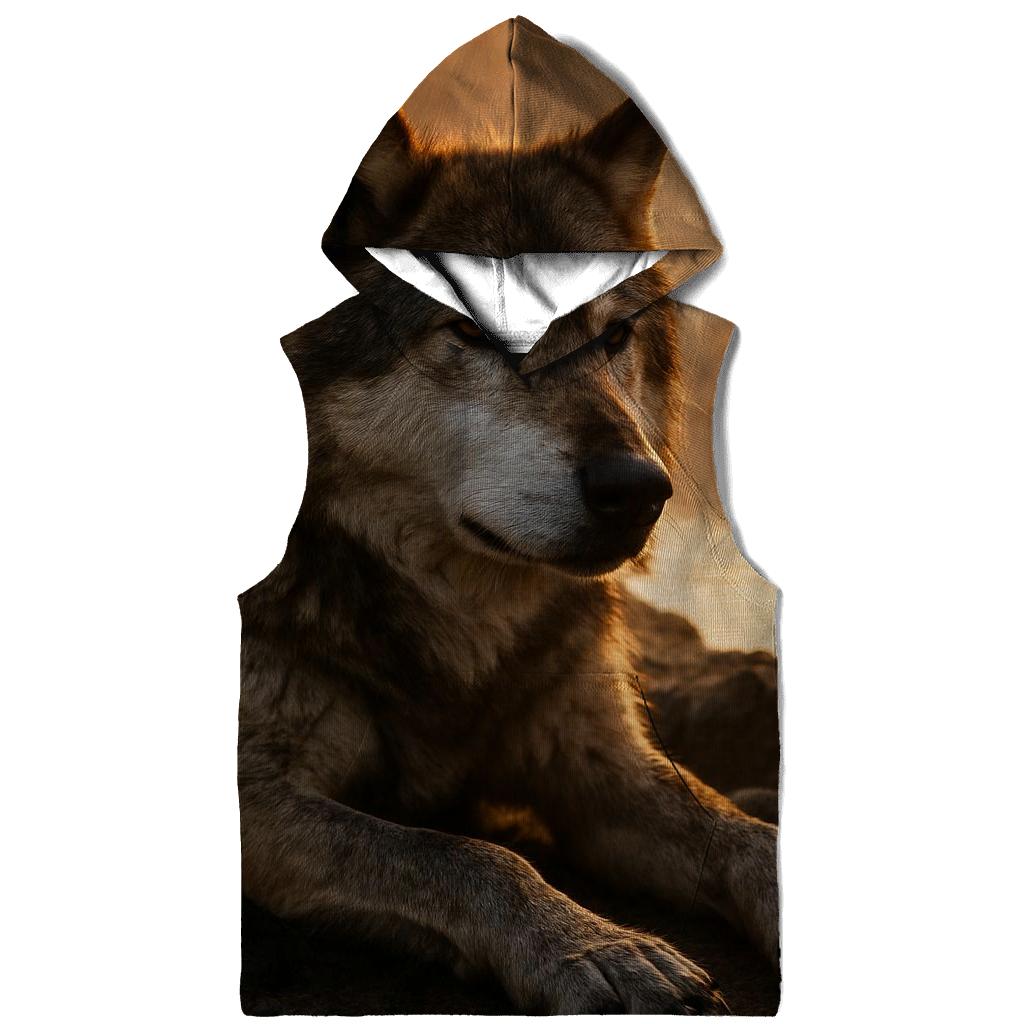 Elder Wolf Resting By Hot Spring hoodies fashion