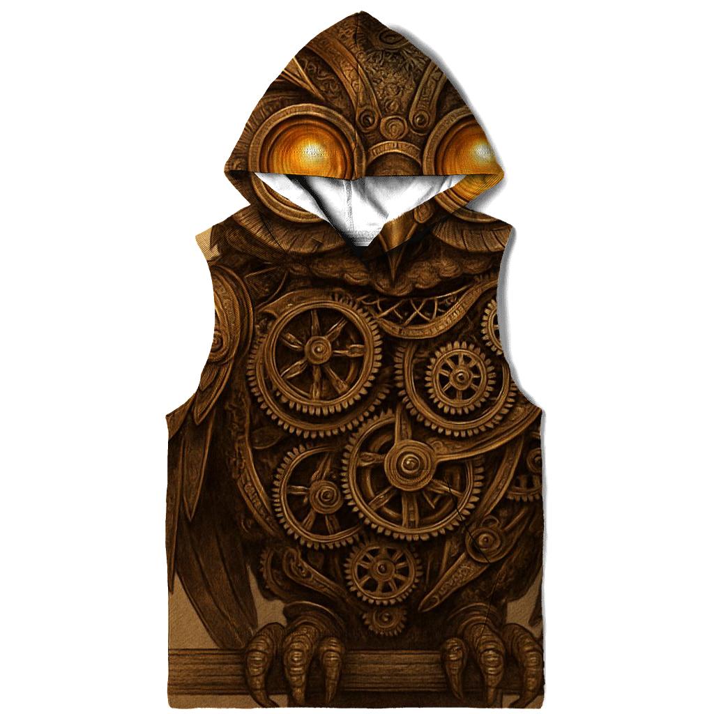 Steampunk Mechanical Owl printed hoodies
