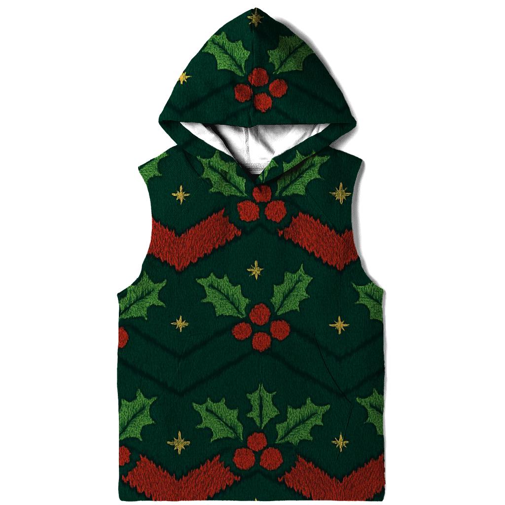 Holly Leaf Chevron Stack Design embroidered hoodies