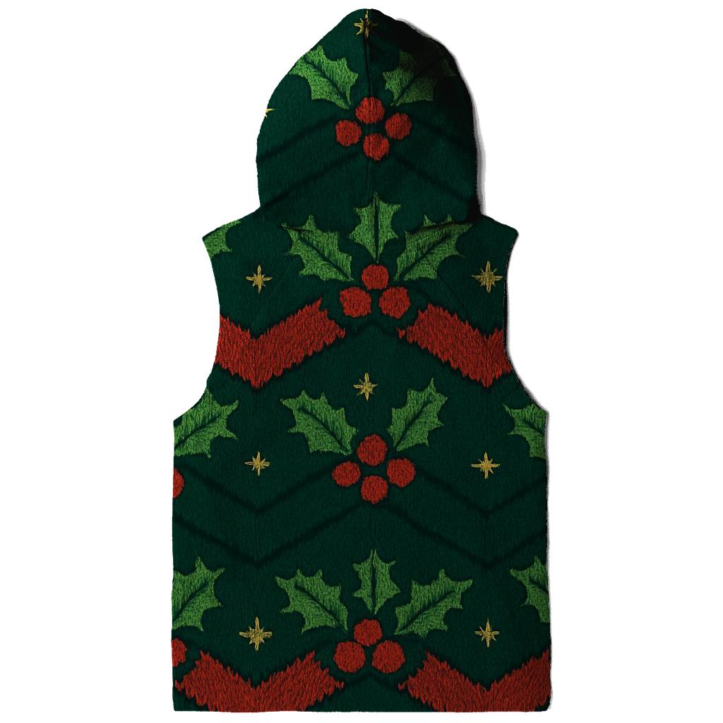 Holly Leaf Chevron Stack Design embroidered hoodies
