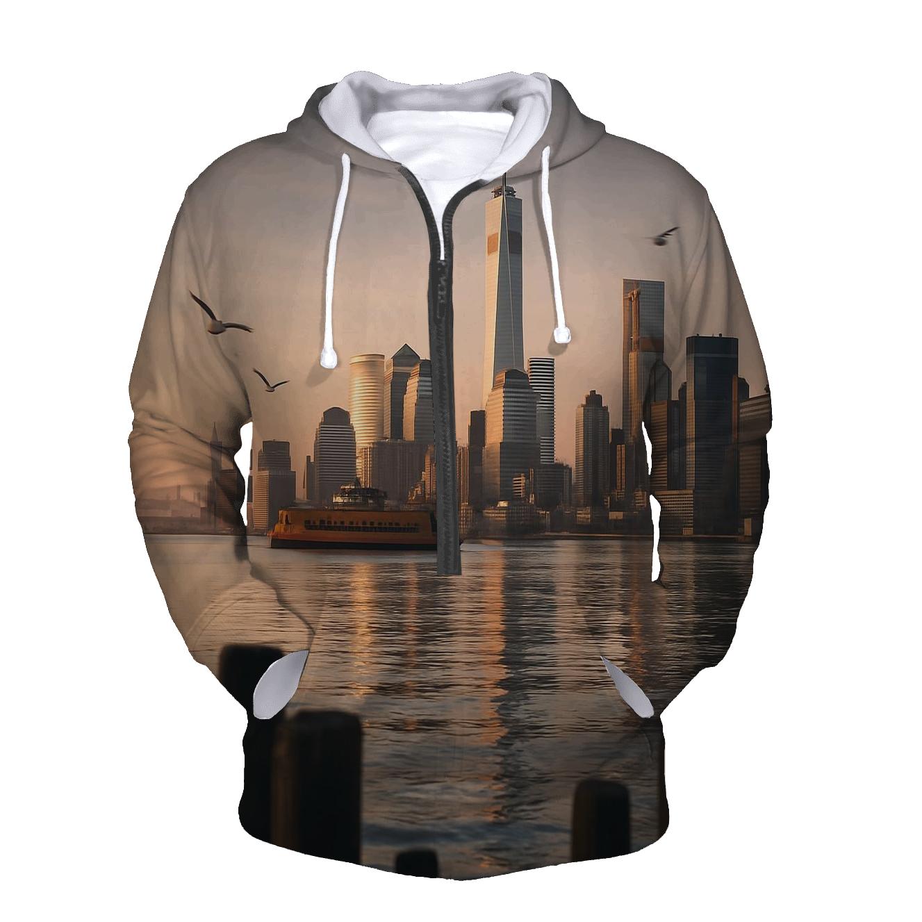 Sunrise Reflections On The East River lightweight hoodies