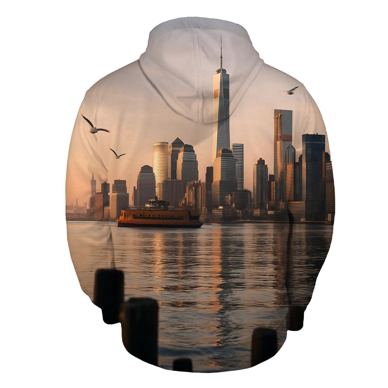 Sunrise Reflections On The East River lightweight hoodies