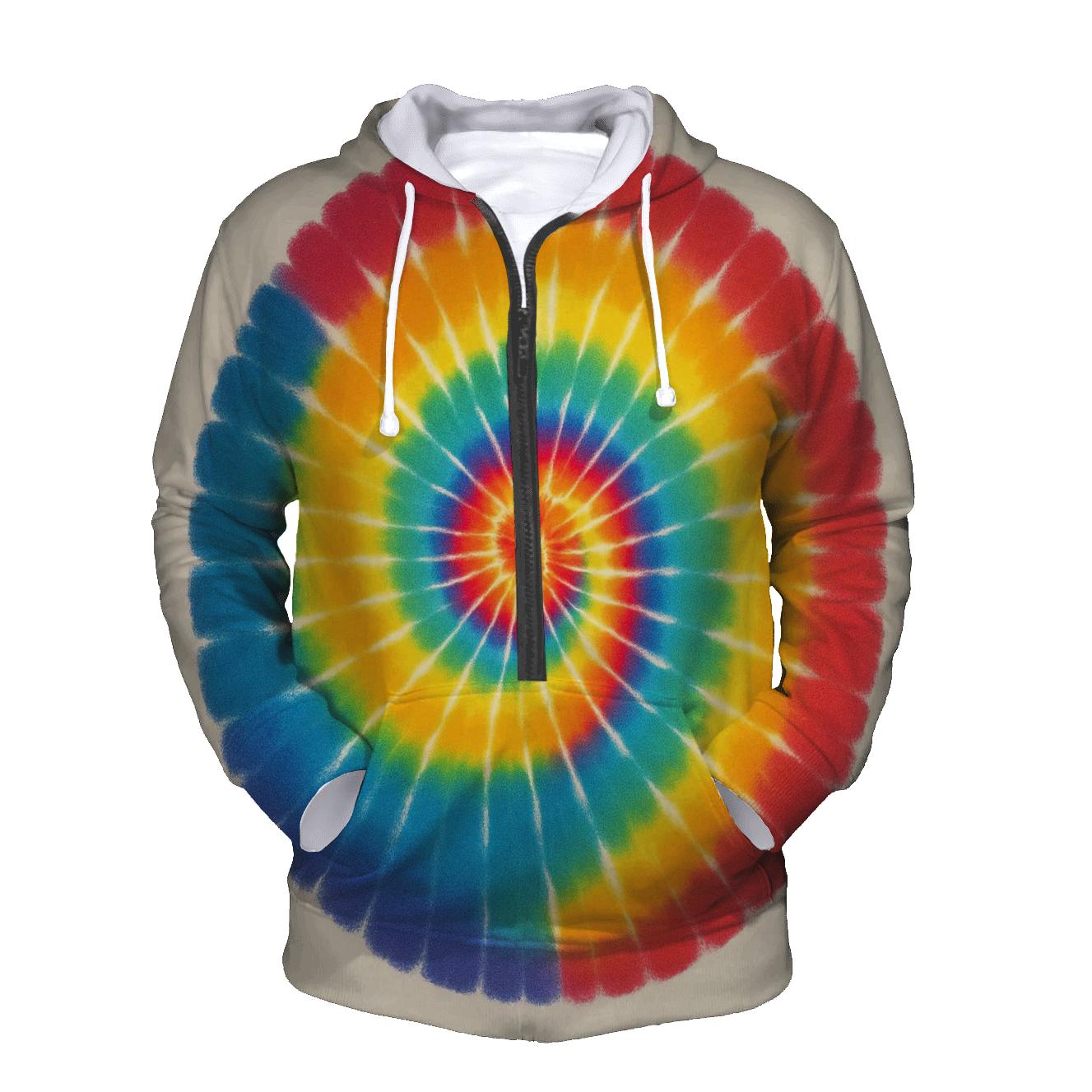 Rainbow Spiral Panel custom hoodies