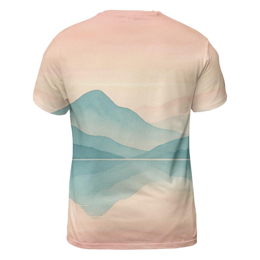Dawn Reflection Mountains unique graphic print tees