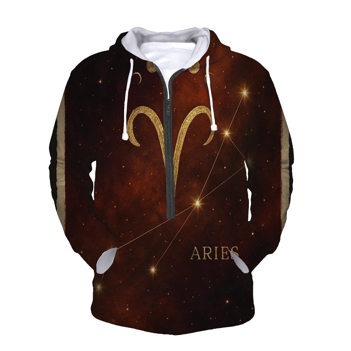 Aries Rising Constellation Map lightweight hoodies