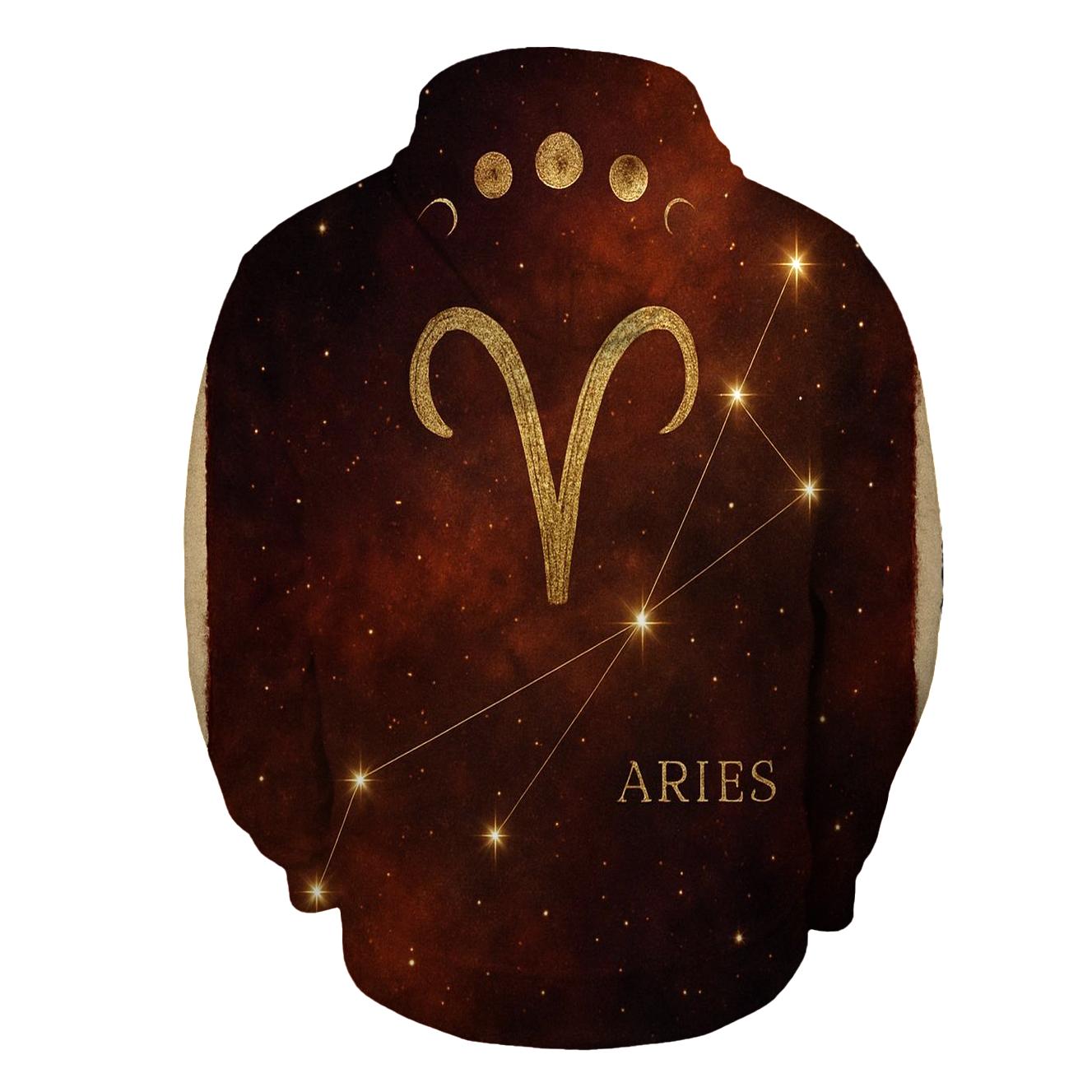 Aries Rising Constellation Map lightweight hoodies