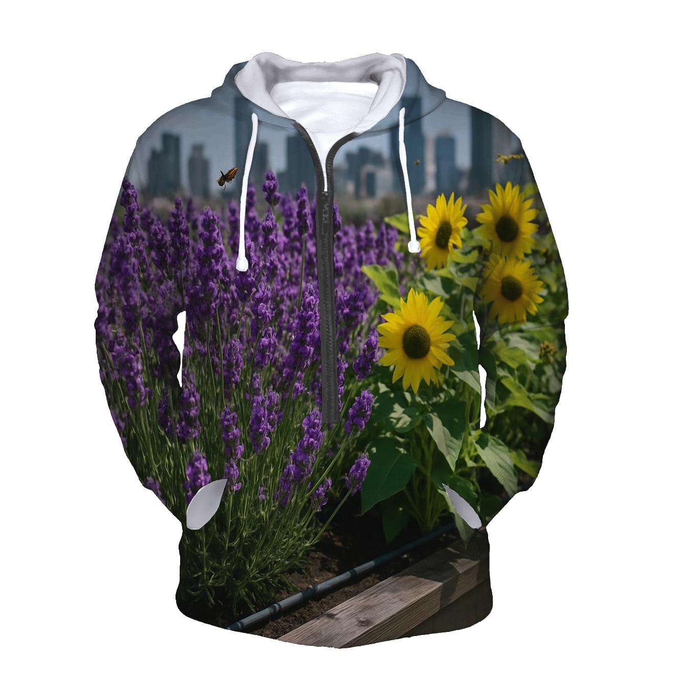 Rooftop Pollinator Garden At Noon heavyweight hoodies