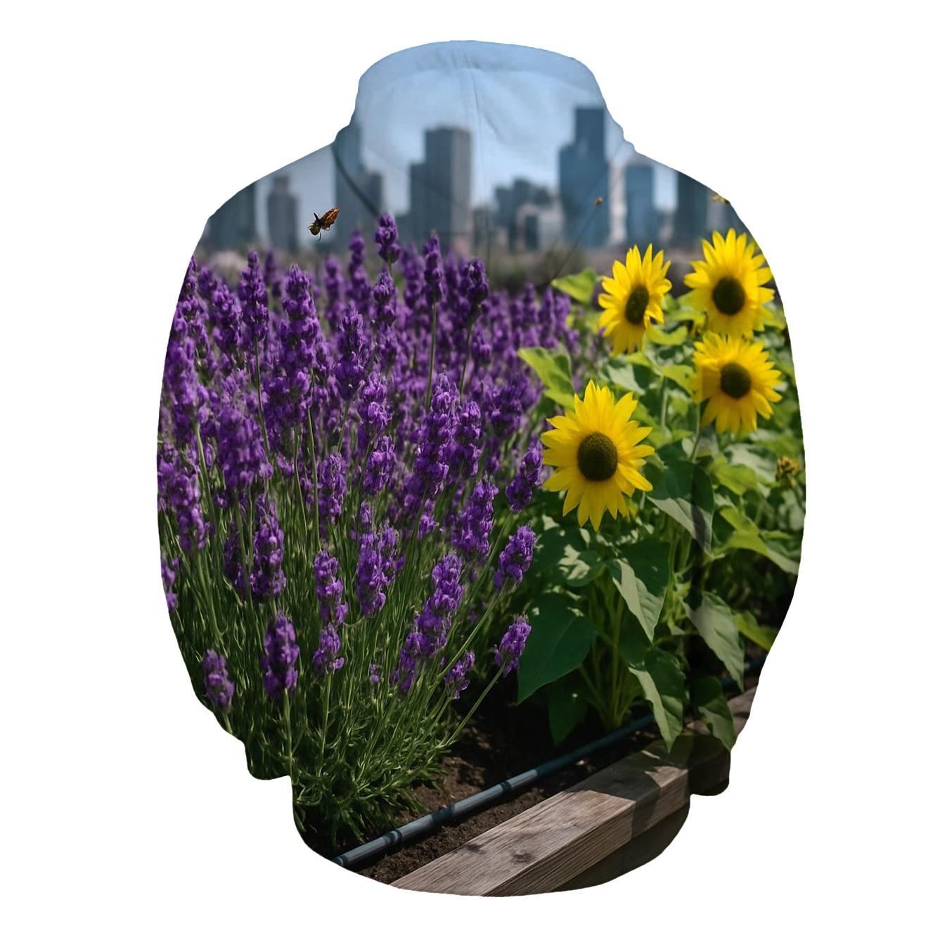 Rooftop Pollinator Garden At Noon heavyweight hoodies