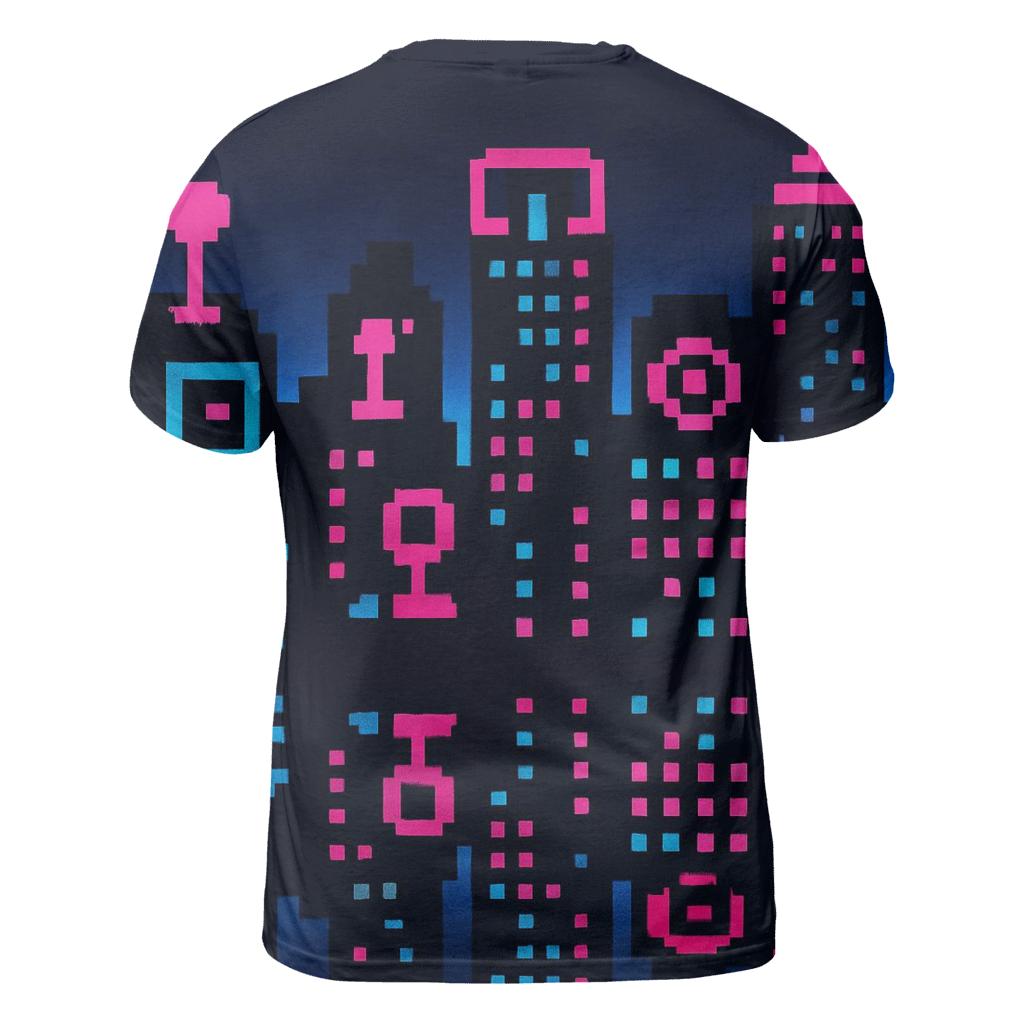 Arcade Pixel Skyline designer pattern shirts