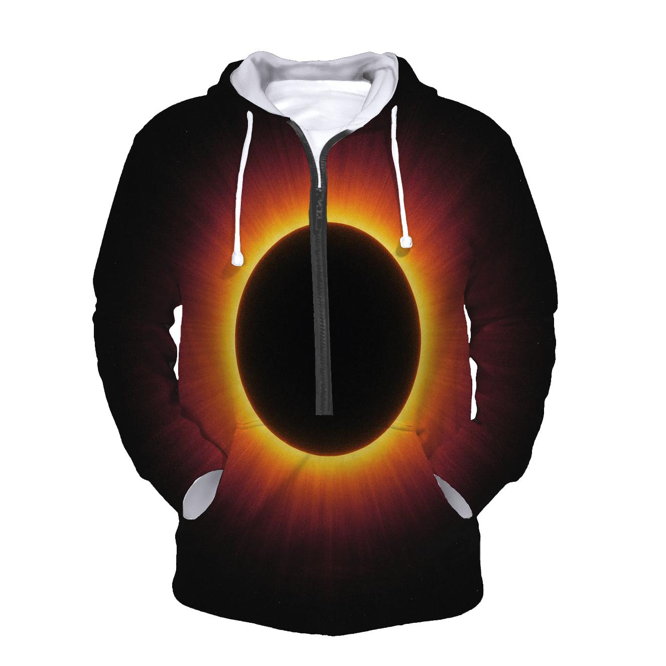 Eclipse Corona Rings zip-up hoodies