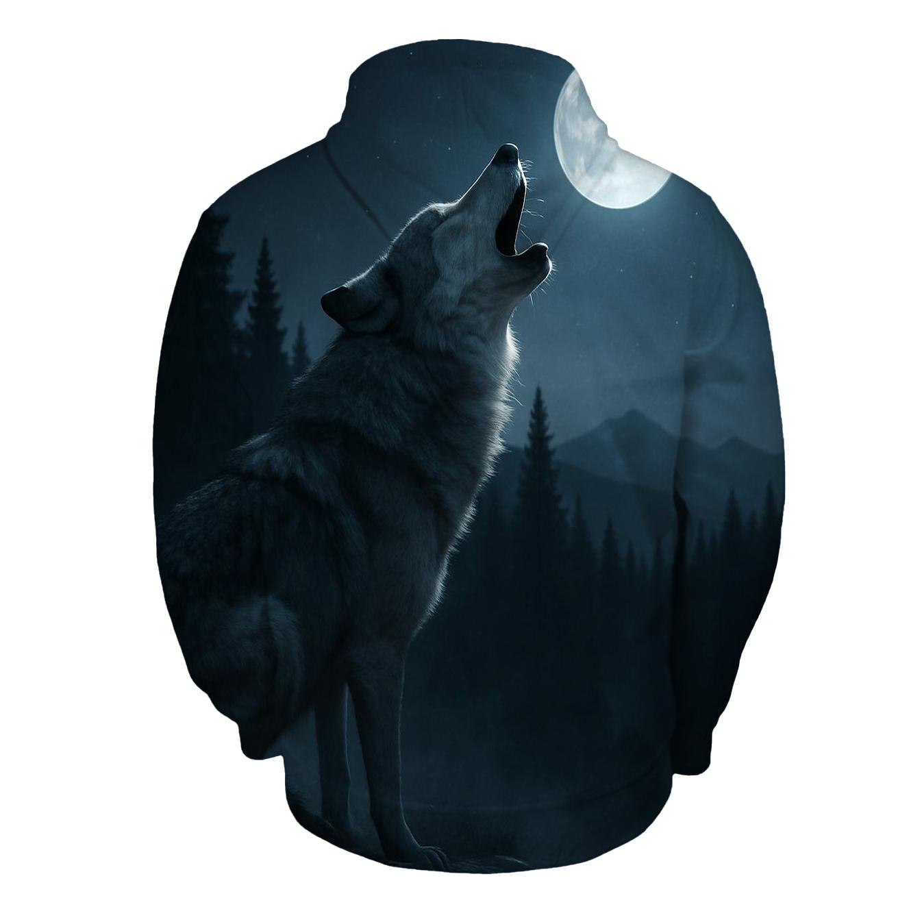 Night Howl Over Pine Ridge premium hoodies