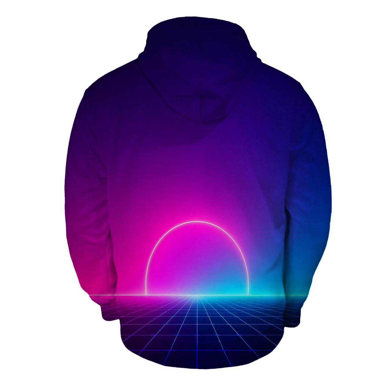 Neon Grid Horizon pullover hoodies