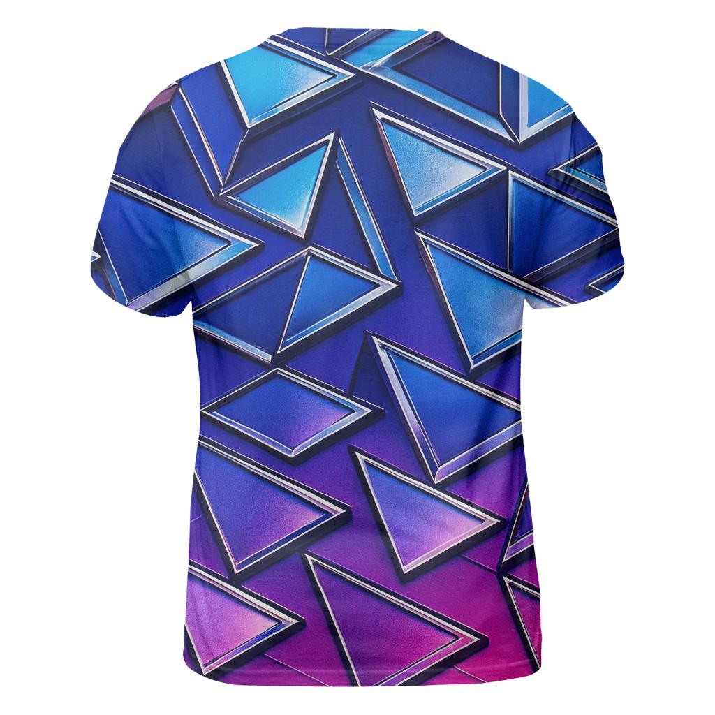Chrome Mirage Triangles artistic all-over print tops