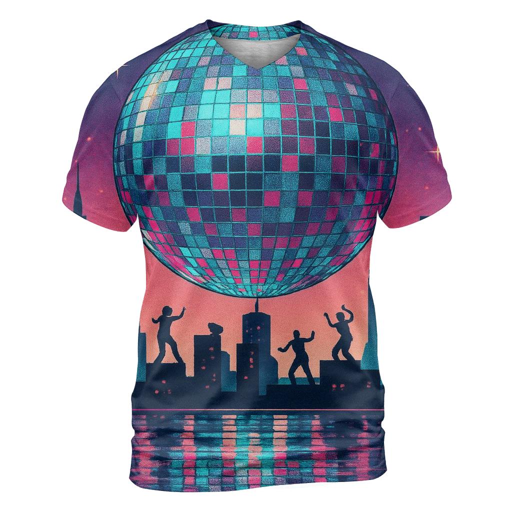 Disco Dot Skyline creative print fashion shirts