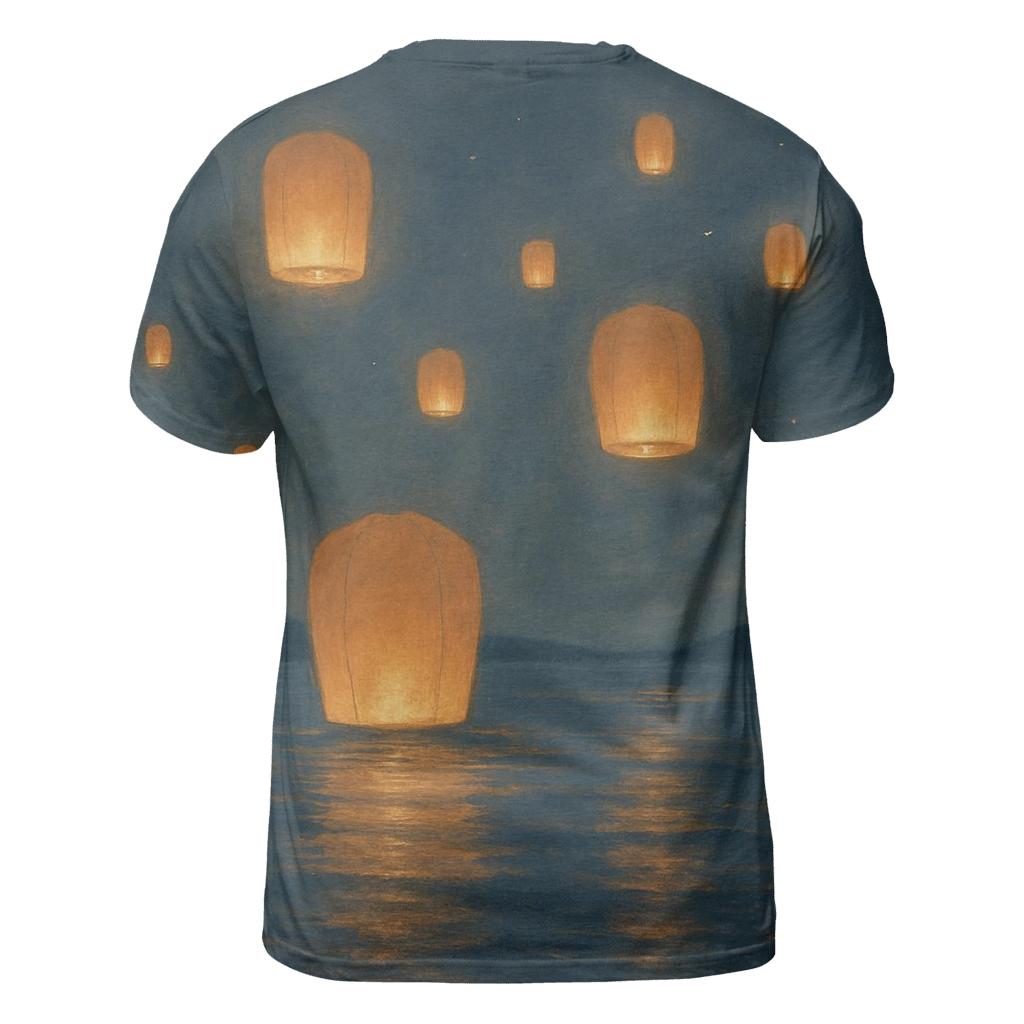 Quiet Harbor Lanterns unique graphic print tees