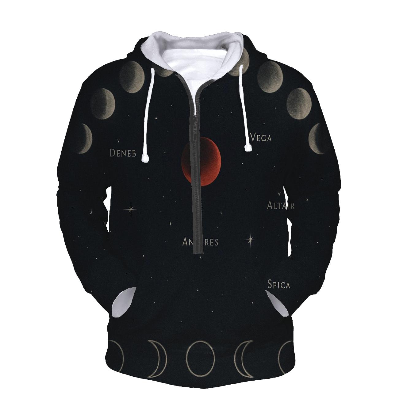 Lunar Eclipse Shadow Study zip-up hoodies