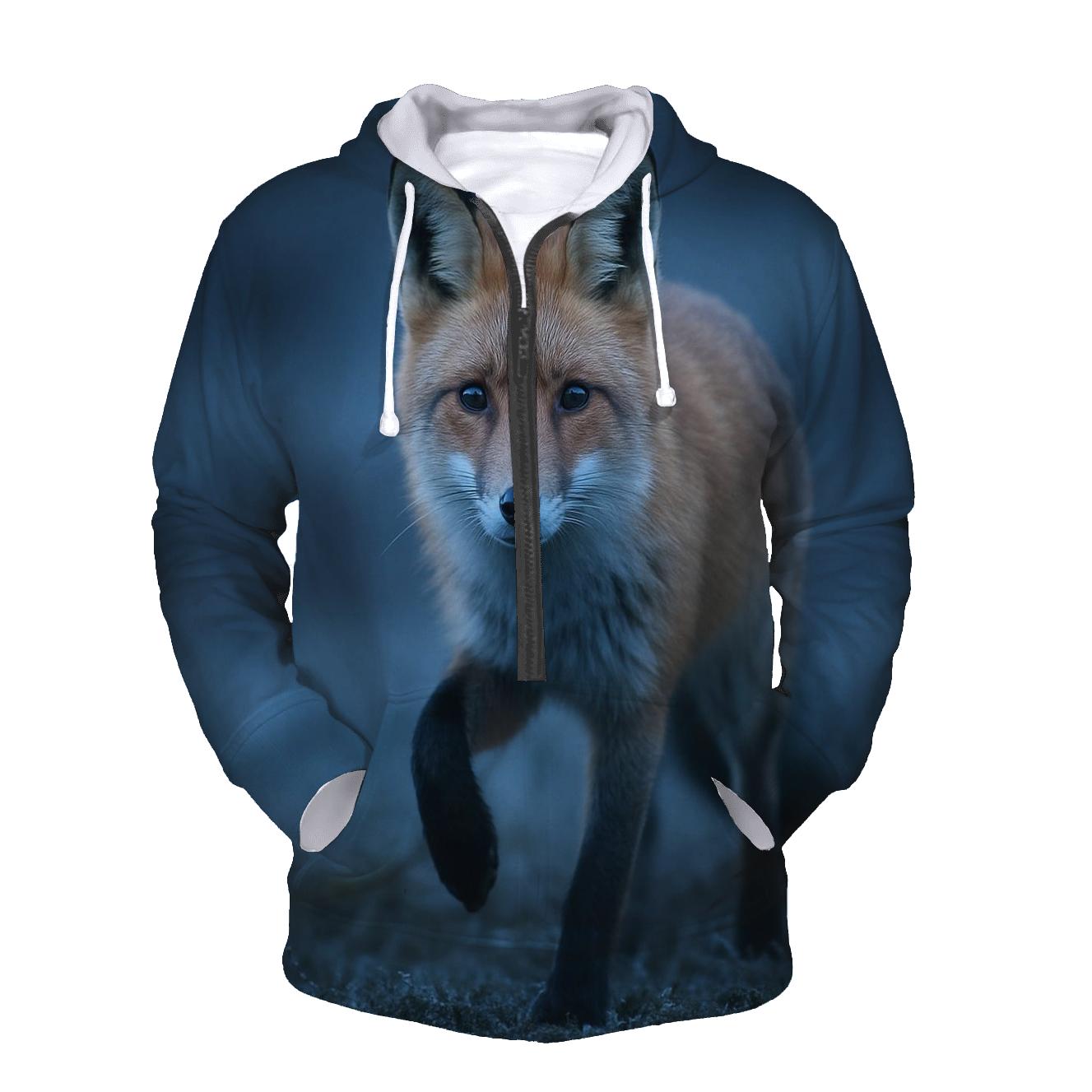 Crepuscular Hunt — Red Fox embroidered hoodies