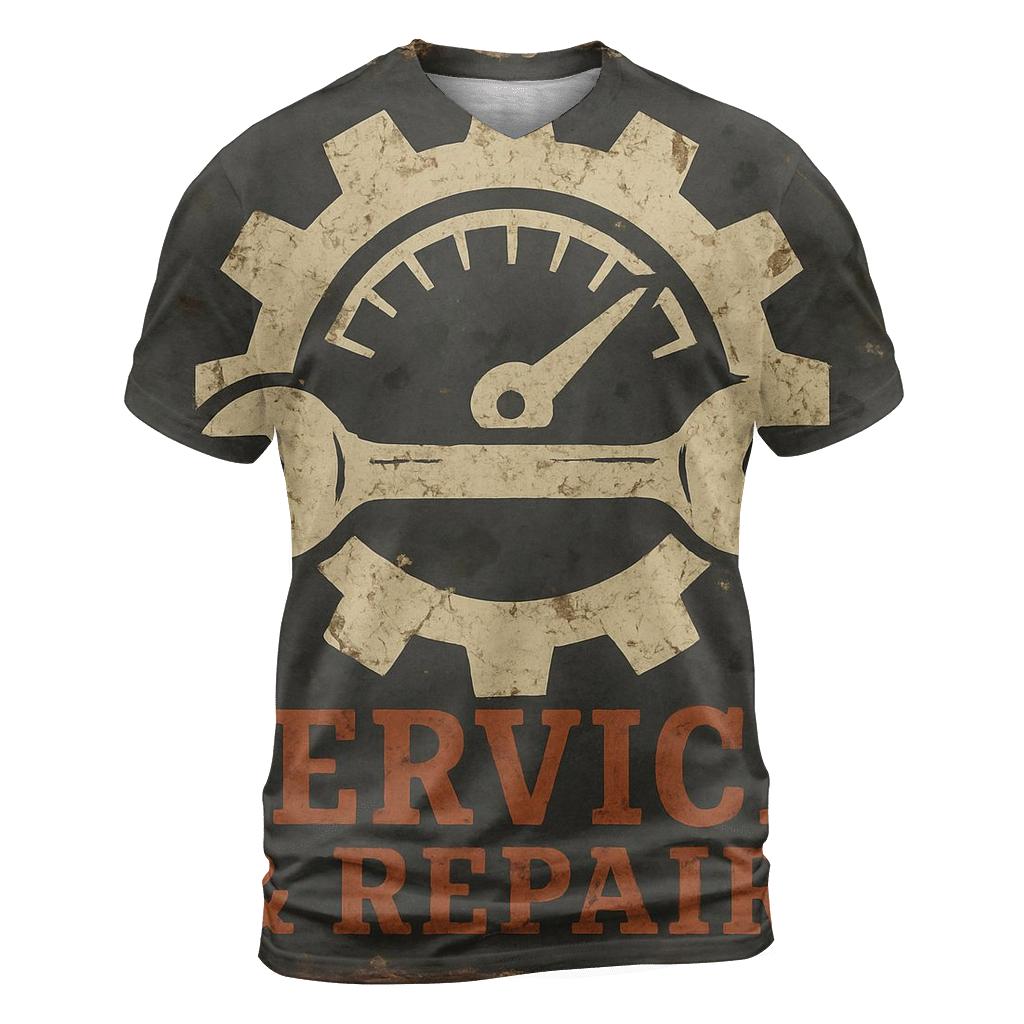Antique Automotive Garage Sign unique graphic print tees