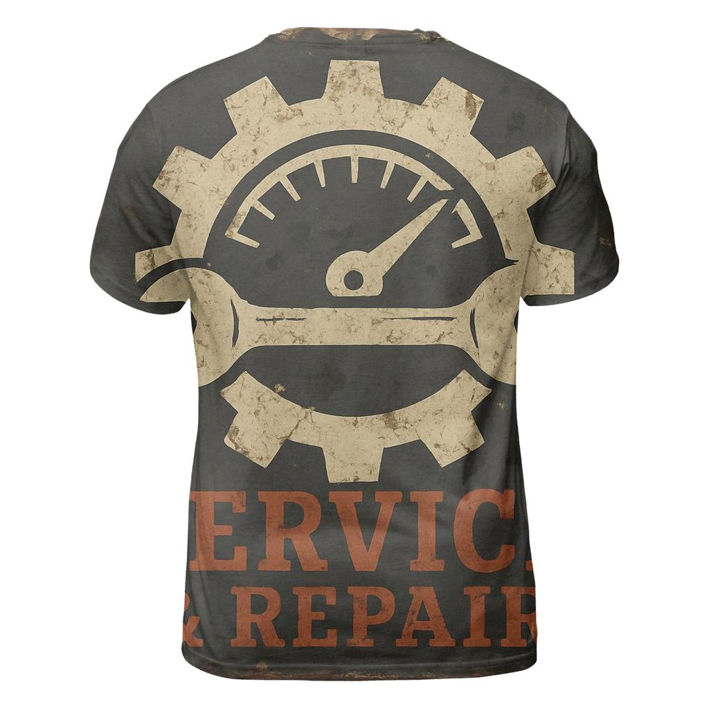 Antique Automotive Garage Sign unique graphic print tees