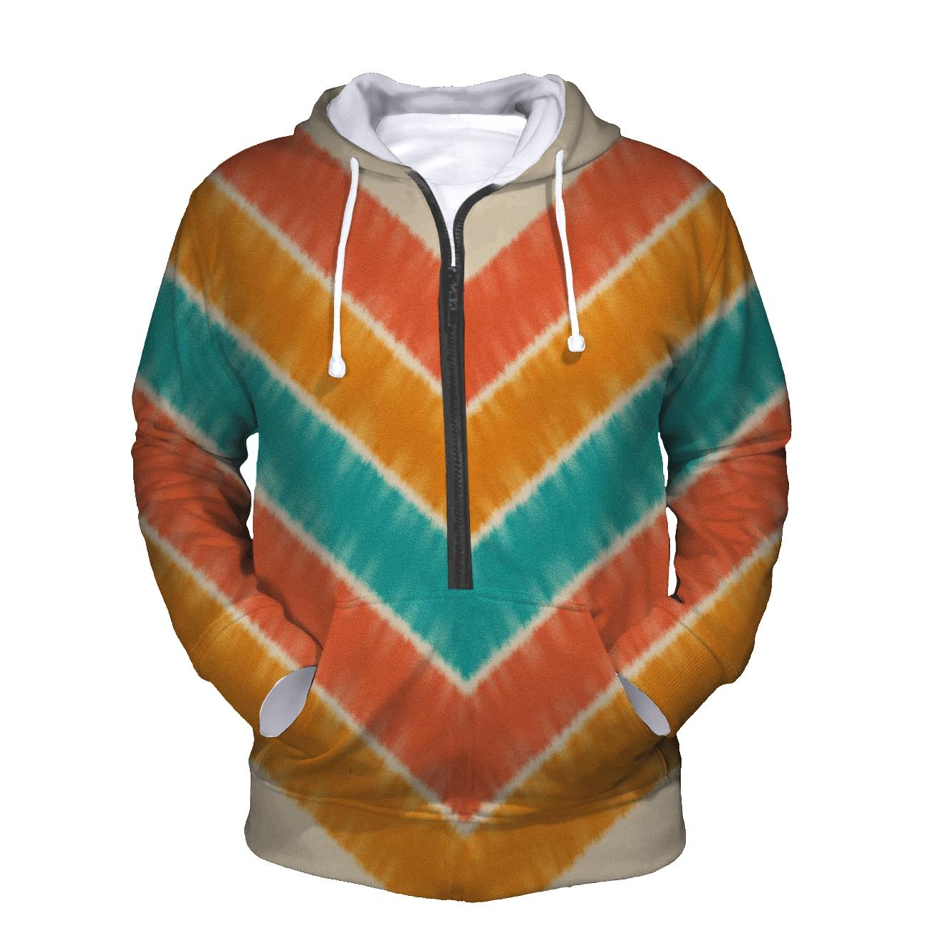 Chevron Accordion Fold heavyweight hoodies