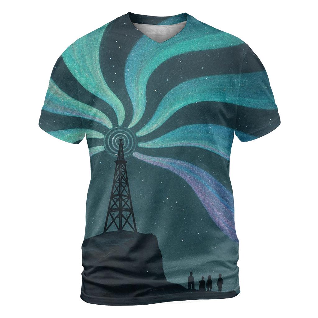 Radio Tower Aurora unique graphic print tees