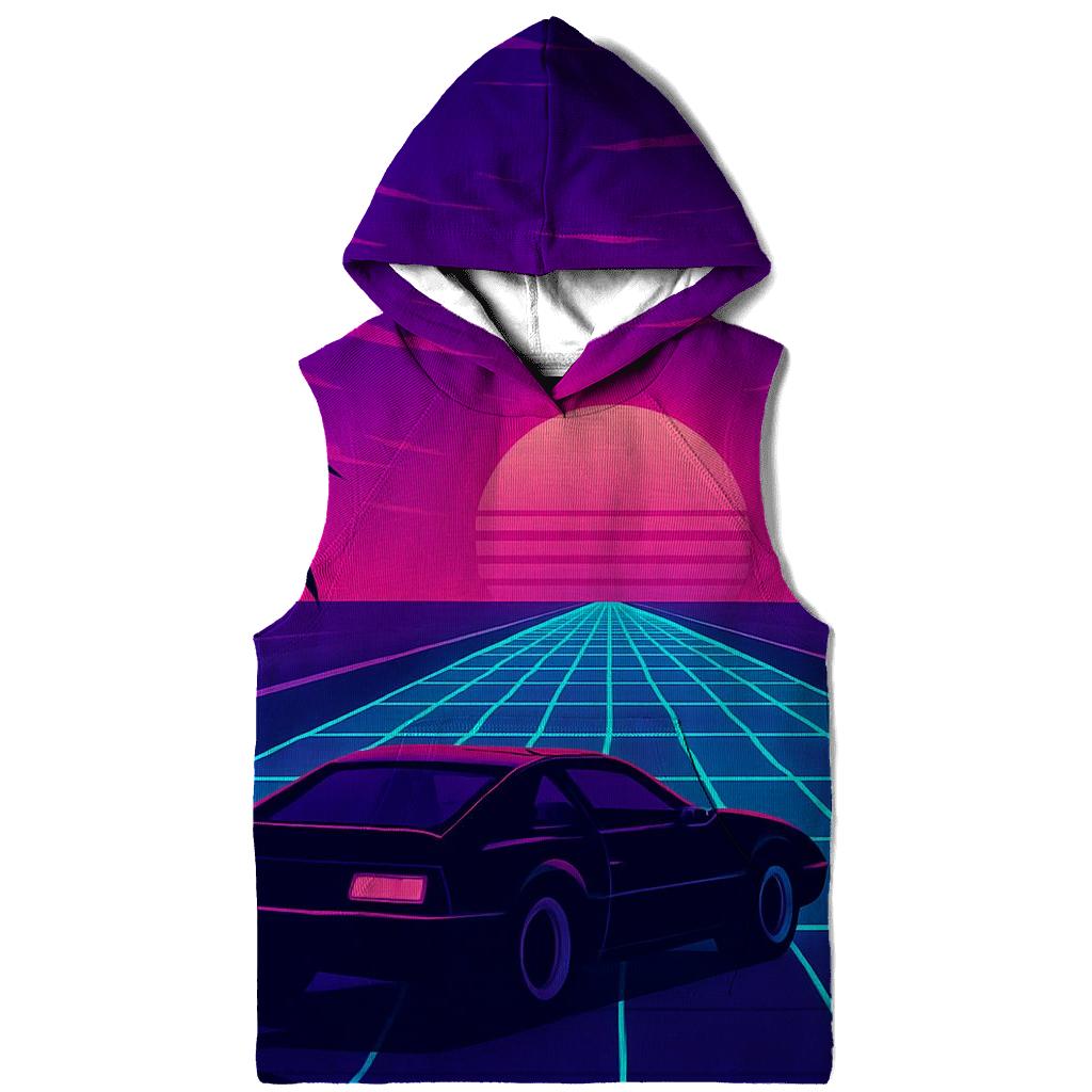Neon Grid Sunset hoodies fashion