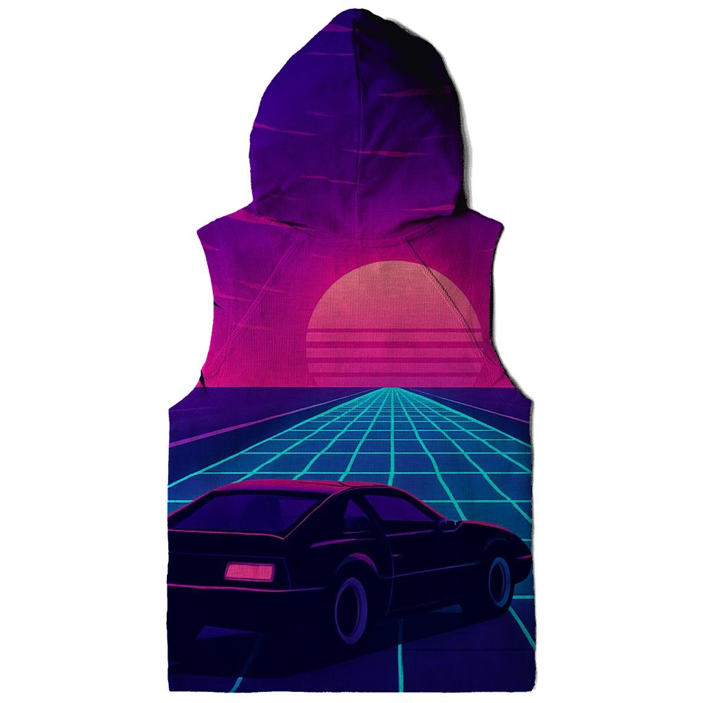 Neon Grid Sunset hoodies fashion