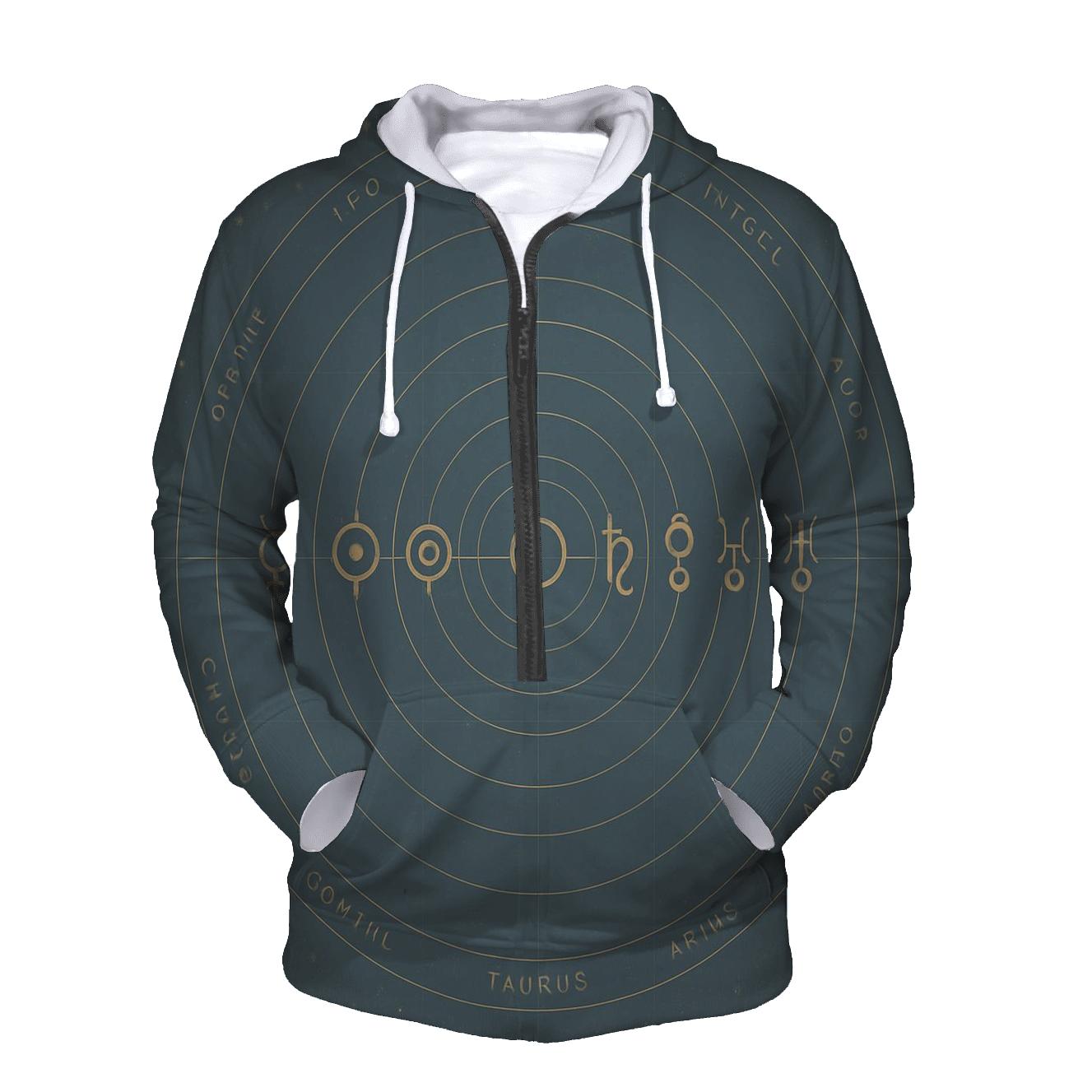 Planetary Alignment Transit Chart printed hoodies