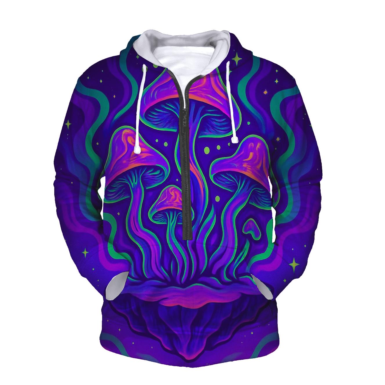 Psychedelic Mushroom Galaxy custom hoodies
