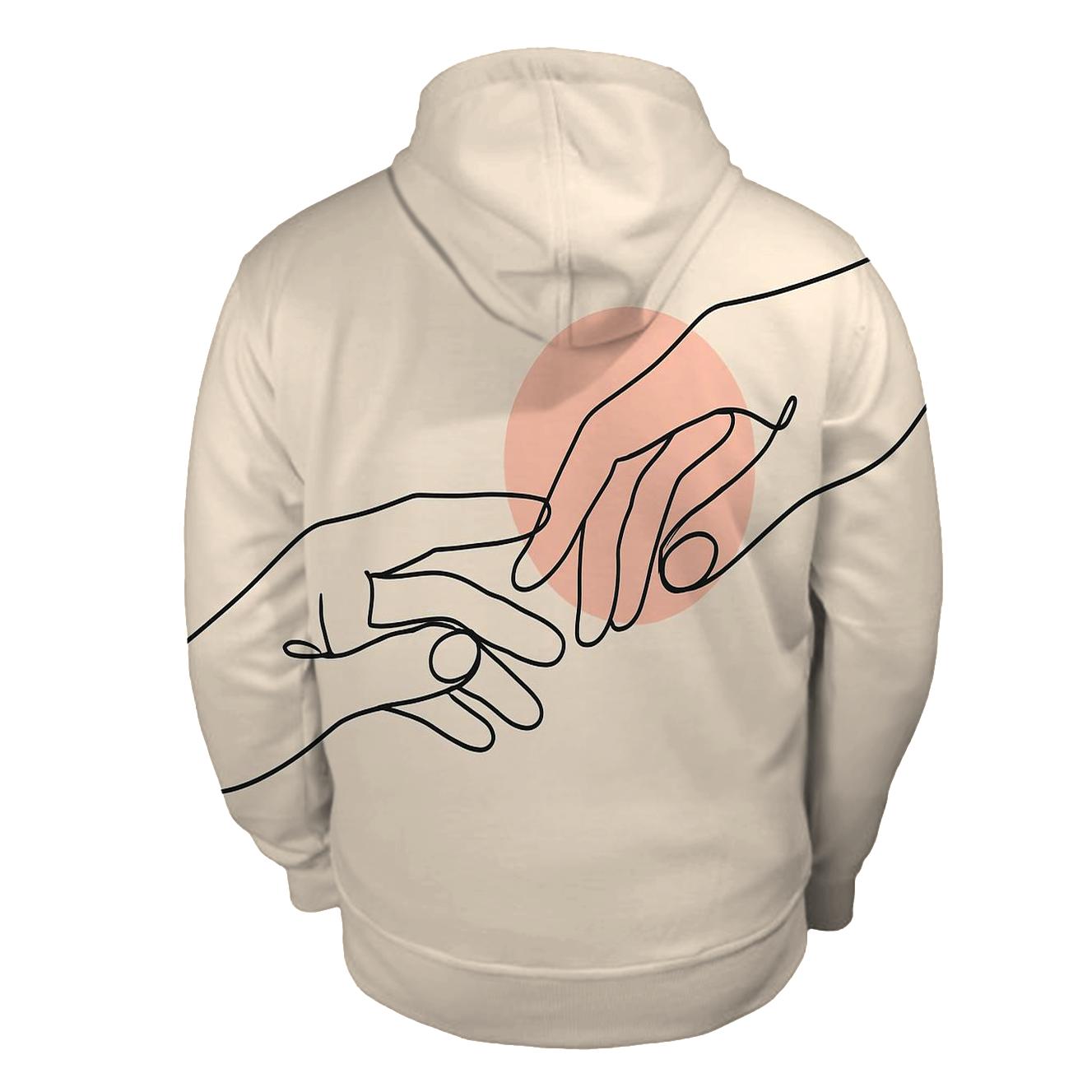 Minimalist Line Art Hands hoodie designs
