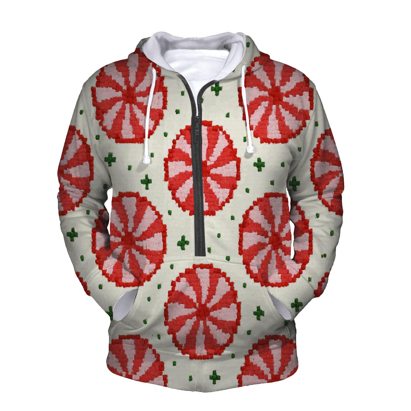 Peppermint Stripe Burst Design pullover hoodies