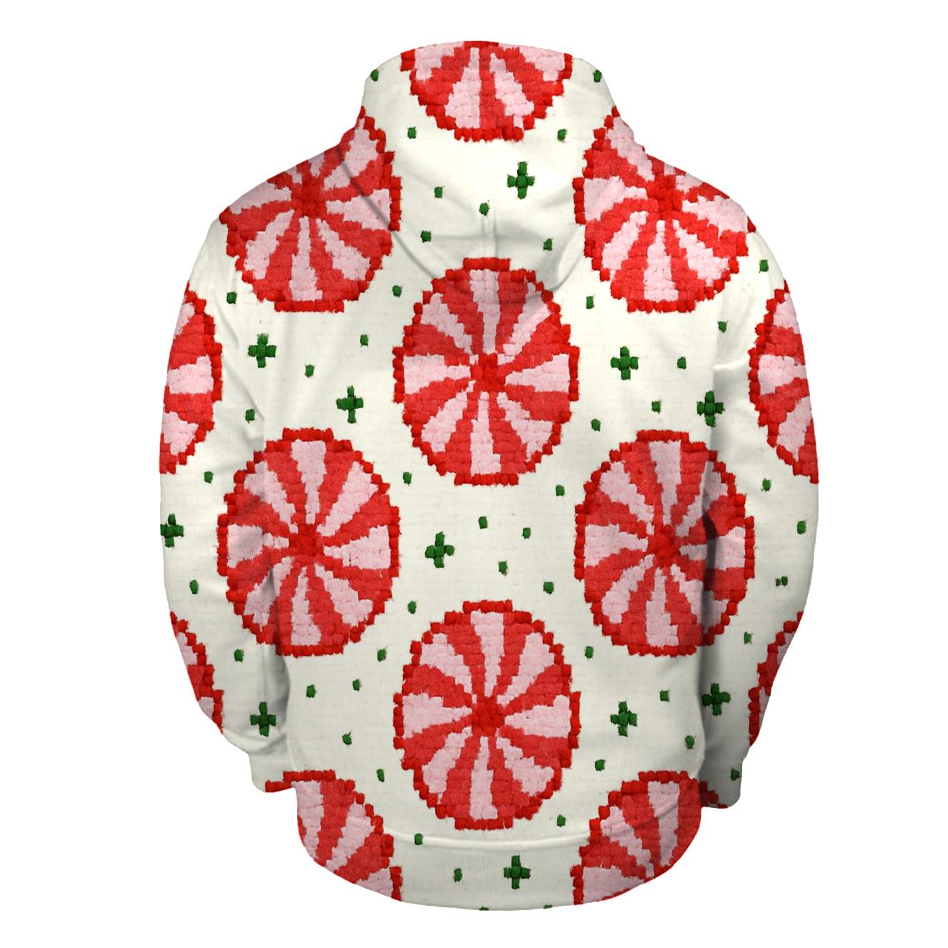 Peppermint Stripe Burst Design pullover hoodies