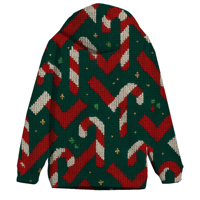 Candy Cane Herringbone Design lightweight hoodies