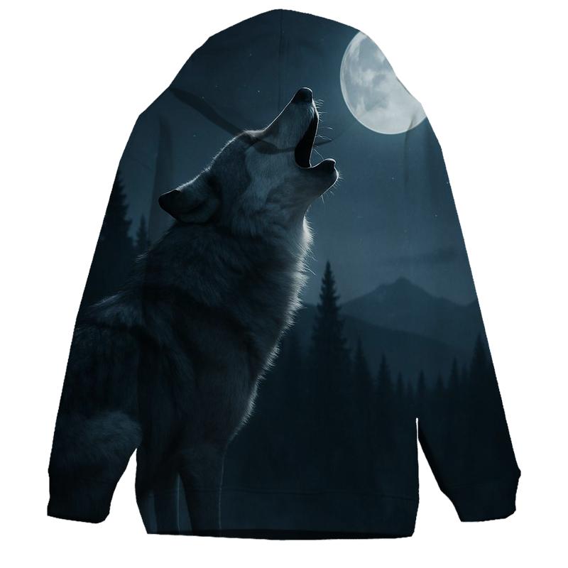 Night Howl Over Pine Ridge embroidered hoodies